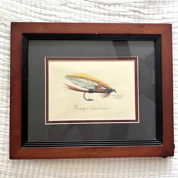 Framed Fly Fishing Art signed by Jim Wilshire Artist - Picture 2 of 4